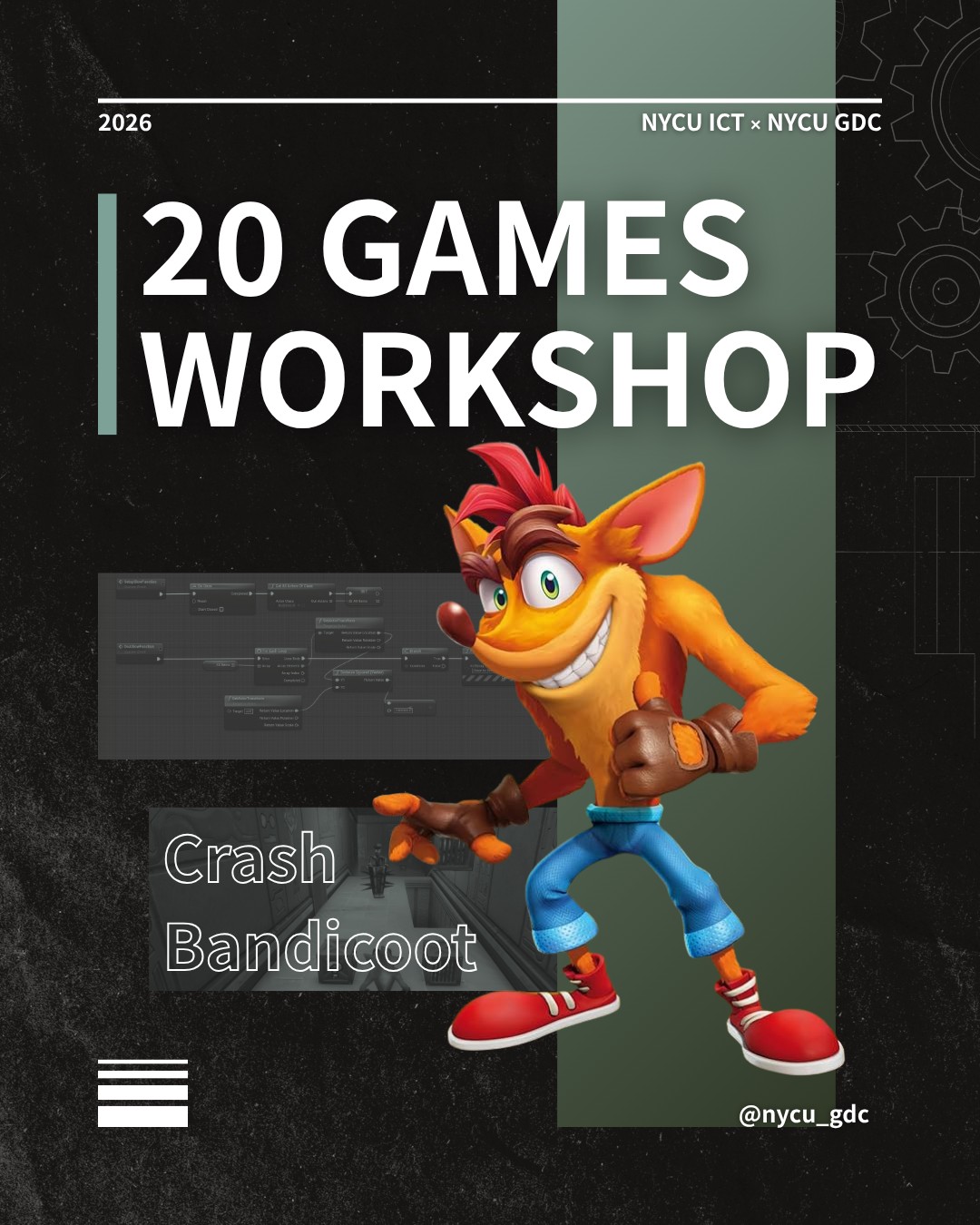 圖說混合實境與人機互動微學程【GDC 20 Games Workshop】Crash Bandicoo工作坊