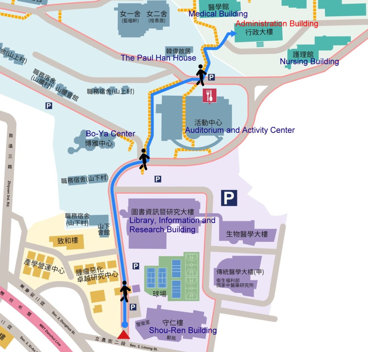 Route Description of Yangming Campus