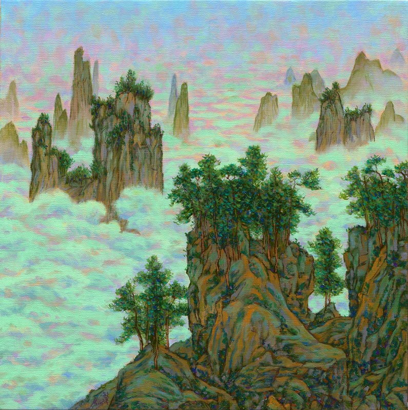 2.仿燕文貴奇峰萬木