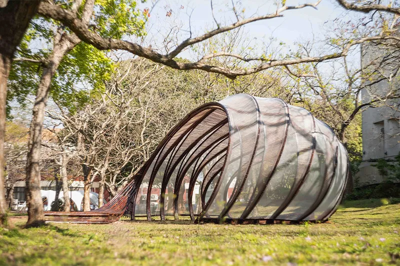 The "Rolling Pavilion" was designed by Assistant Professor Ling-Li Tseng from the Institute of Architecture. (photo from Serendipity Studio)