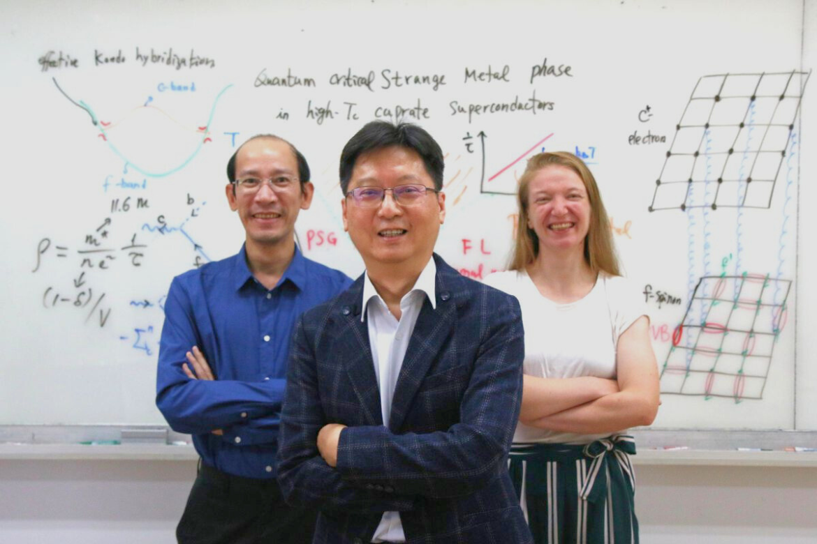 The research team includes Professor Chung-Hou Chung (center), Postdoctoral Researcher Dr. Wen-Hao Ruan (left), and Postdoctoral Researcher Dr. Kim Remund (right).