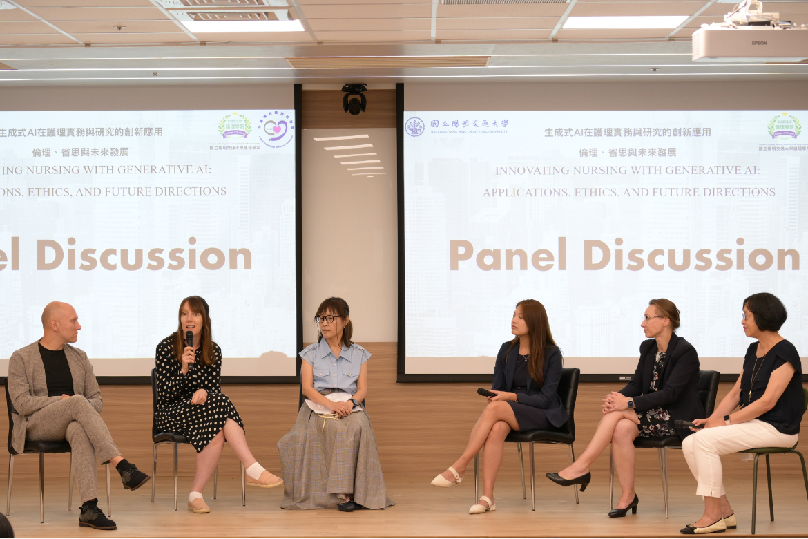 The symposium featured four distinguished international speakers: Dr. Maxim Topaz (Columbia University, USA; far left), Dr. Vivian Hui (The Hong Kong Polytechnic University; third from right), Dr. Siobhán O’Connor (King’s College London, UK; second from left), and Dr. Laura-Maria Peltonen (University of Eastern Finland; second from right).