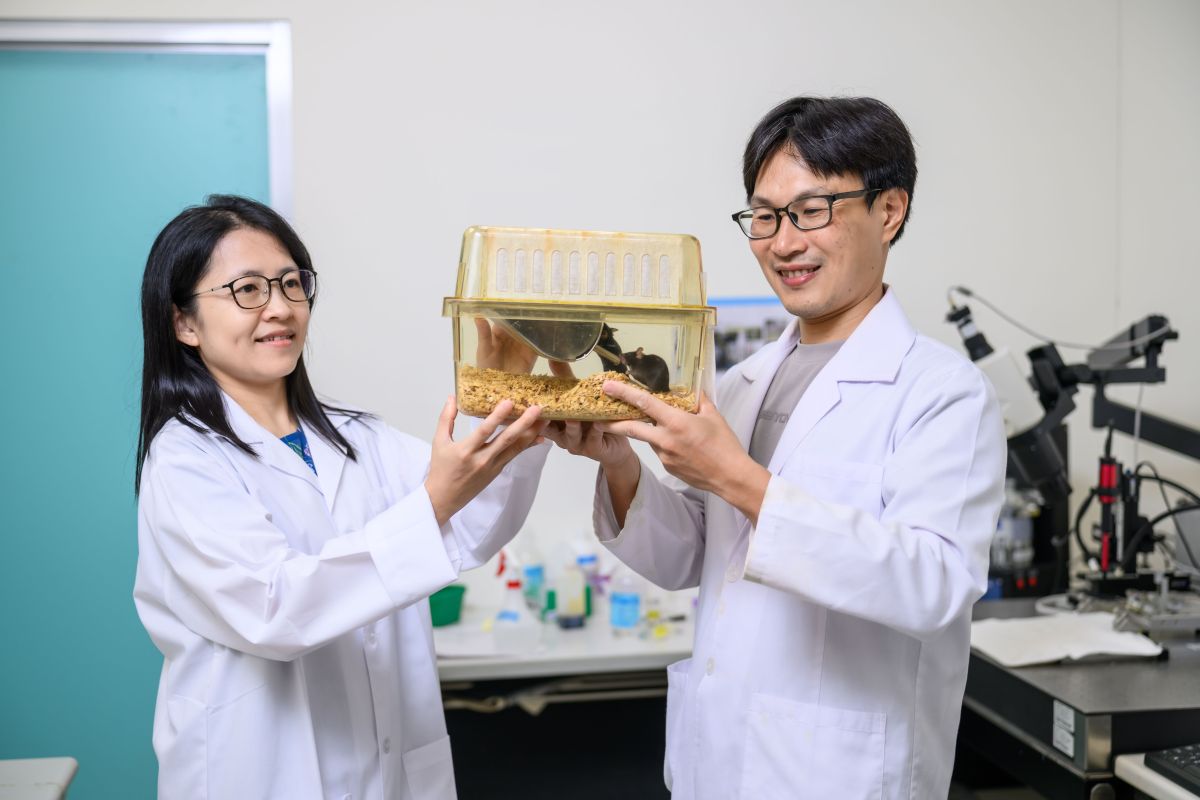 Associate Professors Tsai-Wen Chen (right) and Bei-Jung Lin of the Institute of Neuroscience, NYCU