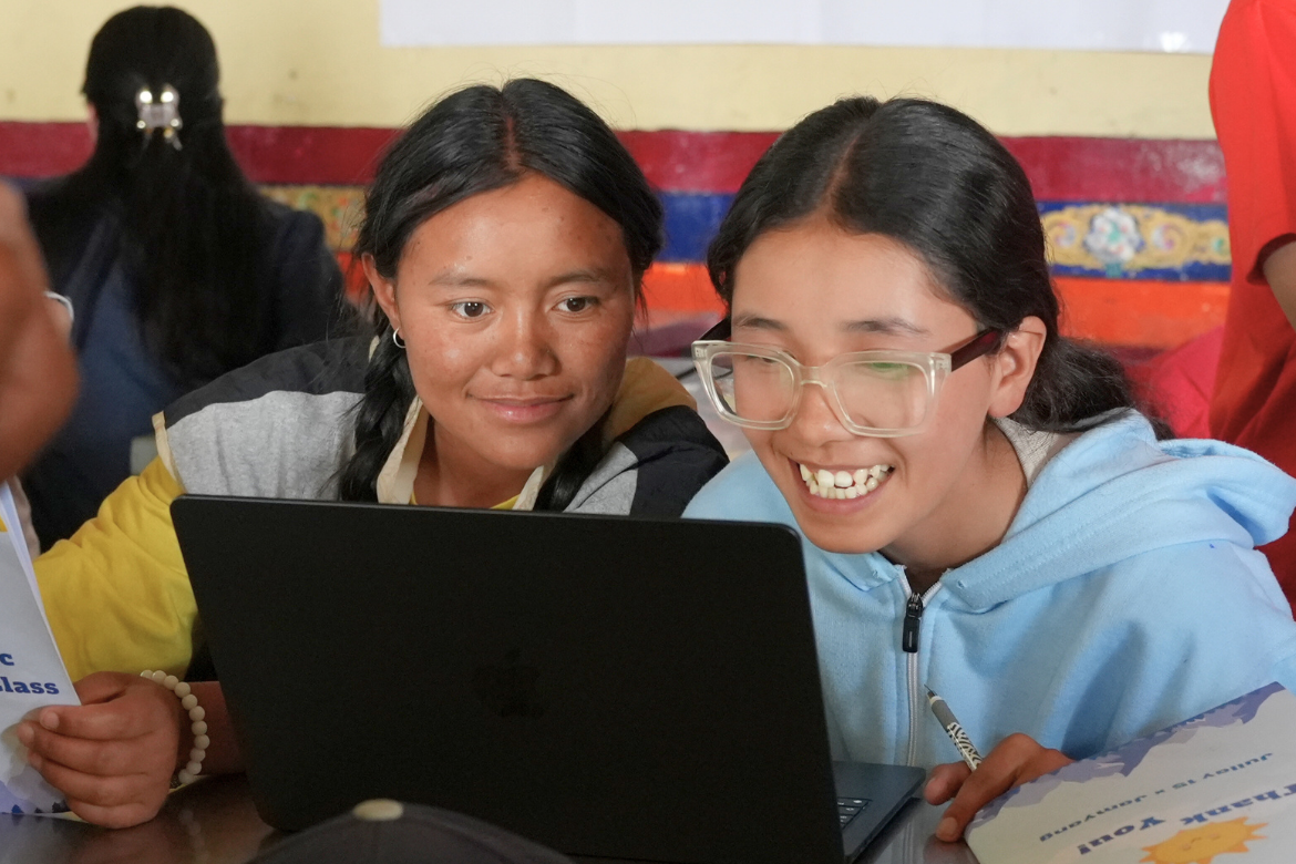 Local students participate in hands-on programming exercises during the Python class.