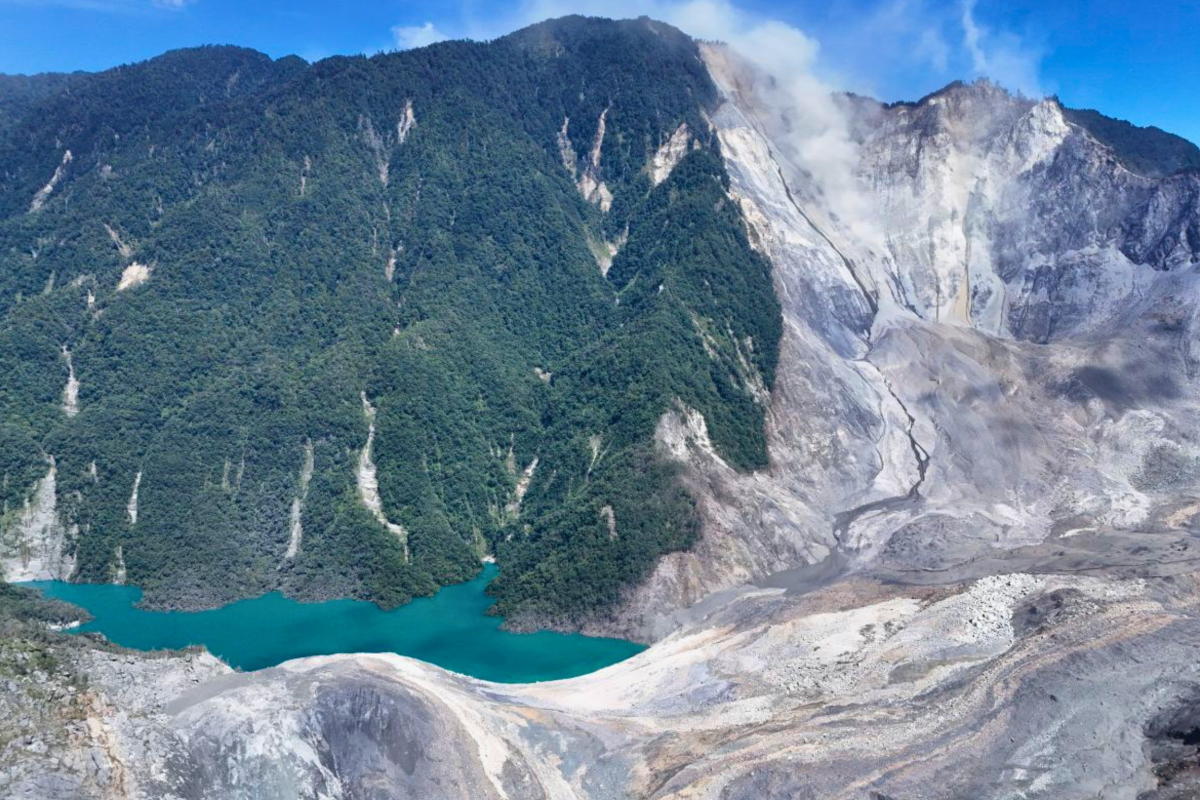 Aerial view of the upper reaches of Matai’an Creek in Hualien County.
