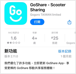 2.	請至「App Store」或「Google Play商店」下載GoShare APP(如圖3)，並按步驟完成基本註冊（首次註冊可使用非學校信箱）。